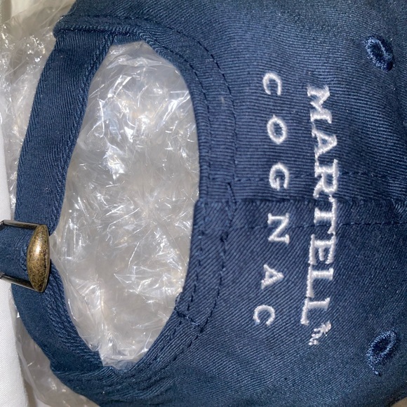 Martell Cognac Adjustable Baseball Hat w/ Buckle Strap Navy Unisex One Size New - Picture 4 of 8